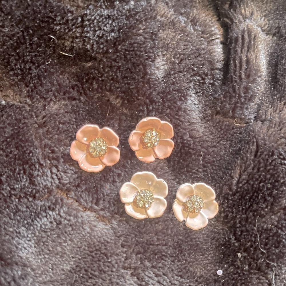 2 Pair of Flower Earrings